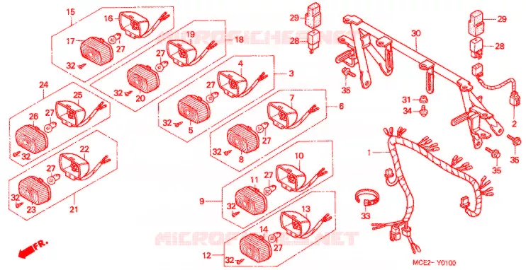 FEUX AVANT Honda MOTO 400 CB 2000  CB400LY
