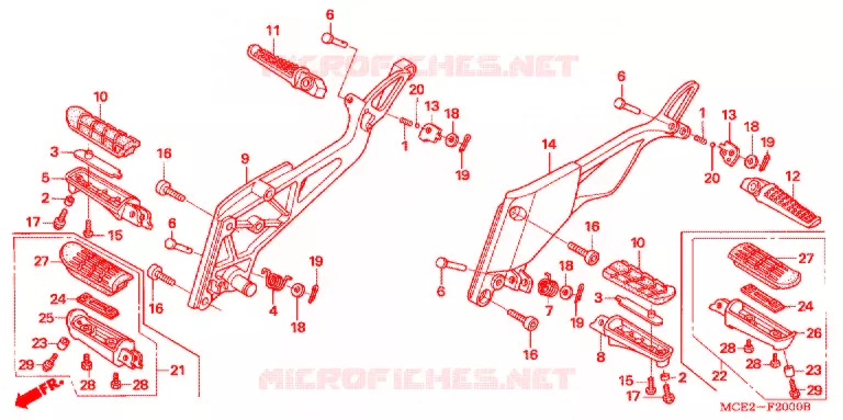 REPOSE PIED Honda MOTO 400 CB 2002  CB400LY