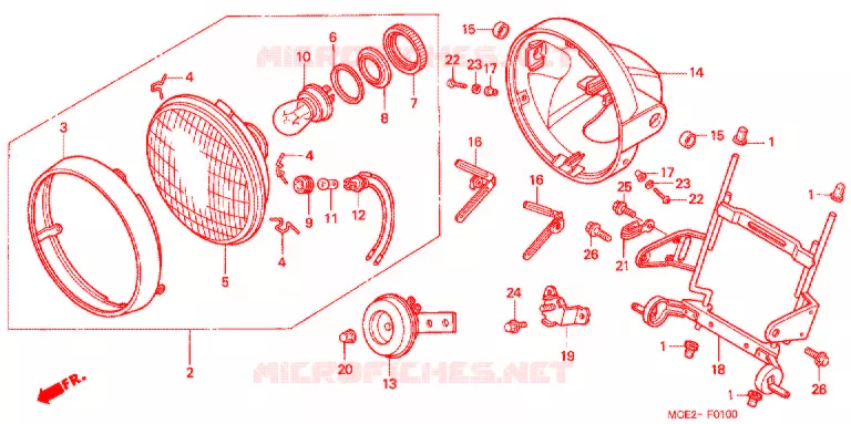 PHARE Honda MOTO 400 CB 2003  CB400LY