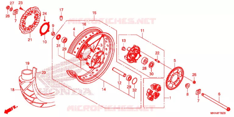 ROUE ARRIERE Honda MOTO 1000 AFRICA-TWIN 2018  CRF1000DJ