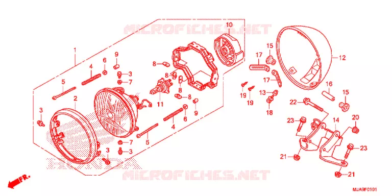 PHARE (VT750C2B) Honda MOTO 750 SHADOW 2017  VT750C2BH