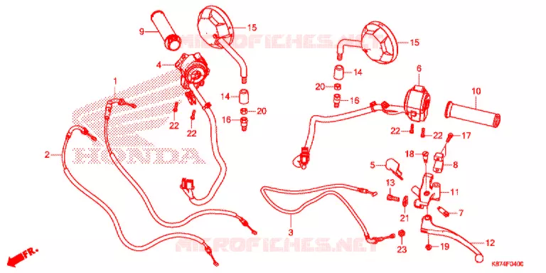 LEVIER DE GUIDON - CABLE - COMMODO Honda MOTO 300 REBEL 2017  CMX300H