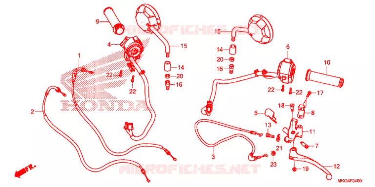 LEVIER DE GUIDON - CABLE - COMMODO Honda MOTO 500 REBEL 2017  CMX500H_A
