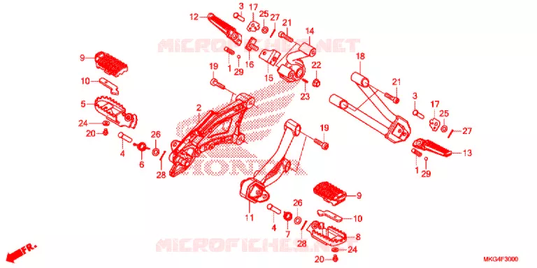REPOSE PIED Honda MOTO 500 REBEL 2017  CMX500H_A