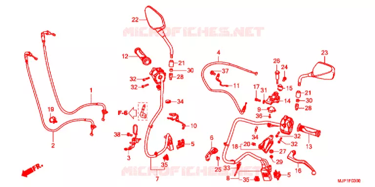 LEVIER DE GUIDON - CABLE - COMMODO (CRF1000A) Honda MOTO 1000 AFRICA-TWIN 2016  CRF1000AG