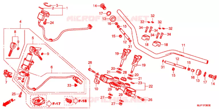 GUIDON - TE DE FOURCHE Honda MOTO 1000 AFRICA-TWIN 2016  CRF1000DG