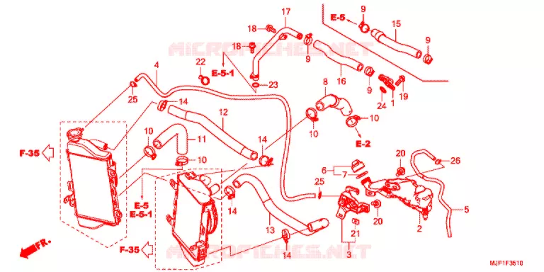 FLEXIBLE DE RADIATEUR Honda MOTO 1000 AFRICA-TWIN 2017  CRF1000DH