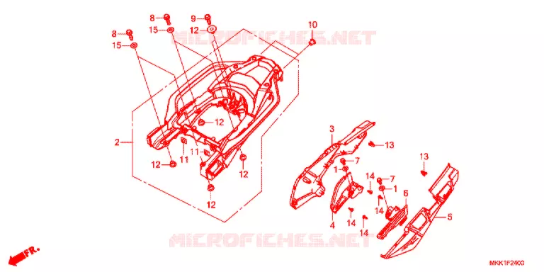 COUVERCLE LATERAL - PORTE BAGAGE ARRIERE (CRF1000A/D) Honda MOTO 1000 AFRICA-TWIN 2018  CRF1000AJ