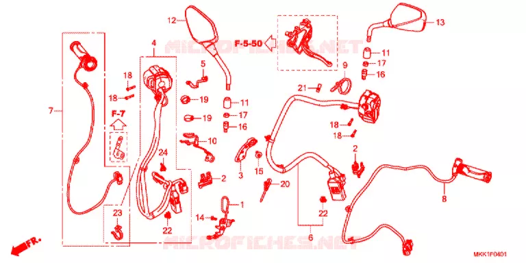 COMMODO - LEVIER - CABLE (CRF1000D/D2/DL2) Honda MOTO 1000 AFRICA-TWIN 2018  CRF1000DJ