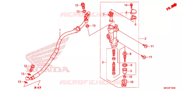 MAITRE CYLINDRE DE FREIN ARRIERE Honda MOTO 450 CRF 2018  CRF450RJ