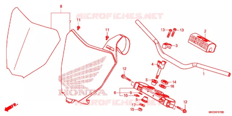GUIDON - TE DE FOURCHE Honda MOTO 450 CRF 2020  CRF450RK
