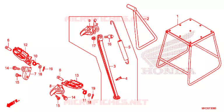 REPOSE PIED - BEQUILLE Honda MOTO 450 CRF 2019  CRF450RK