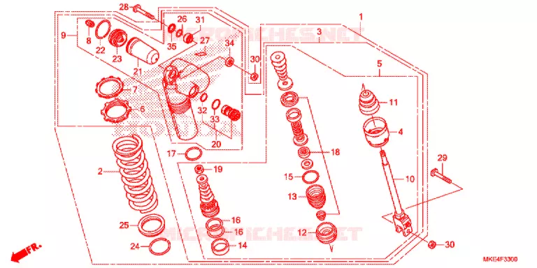 AMORTISSEUR ARRIERE Honda MOTO 450 CRF 2021  CRF450RXJ