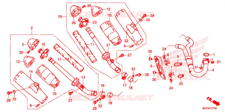 SILENCIEUX D'ECHAPPEMENT Honda MOTO 450 CRF 2021  CRF450RXJ