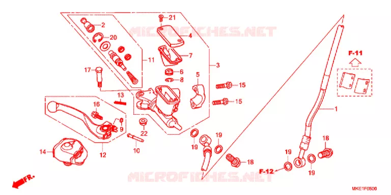 MAITRE CYLINDRE DE FREIN AVANT Honda MOTO 450 CRF 2018  CRF450RXJ