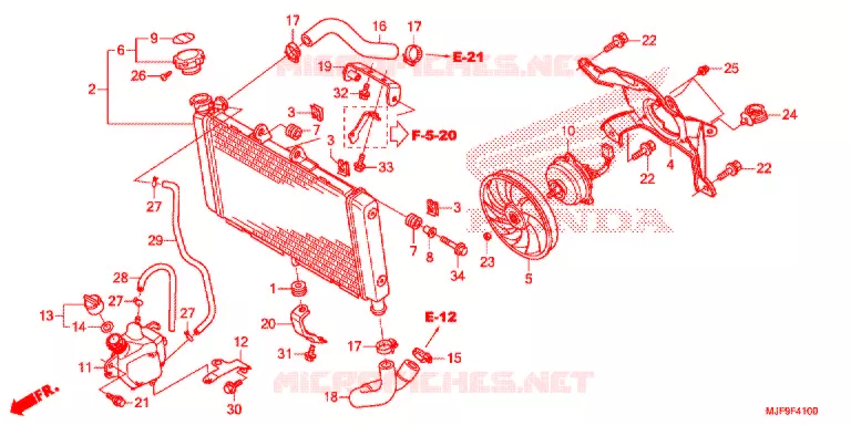 RADIATEUR Honda MOTO 700 CTX 2017  CTX700DH