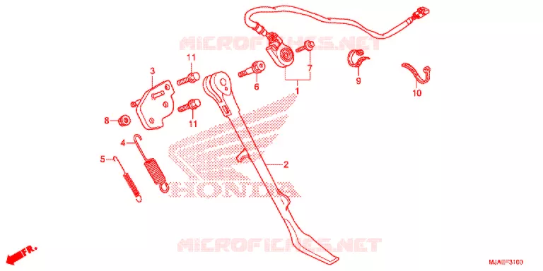 BEQUILLE LATERALE (VT750CS/C2B/C2S/C) Honda MOTO 750 SHADOW 2017  VT750CSH