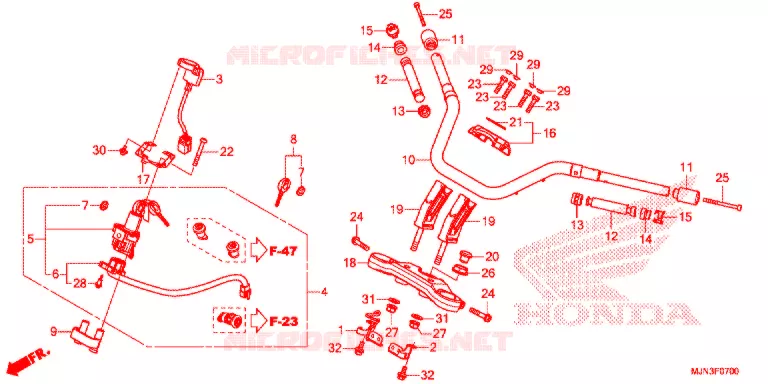 GUIDON - TE DE FOURCHE Honda MOTO 1300 CTX 2017  CTX1300AH