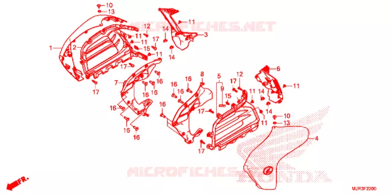 OUIES DE RADIATEUR Honda MOTO 1800 GOLD-WING 2017  GL1800CH