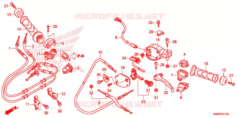 LEVIER DE GUIDON - CABLE - COMMODO Honda SCOOTER 125 ACTIVA 2017  NSC1255WHH