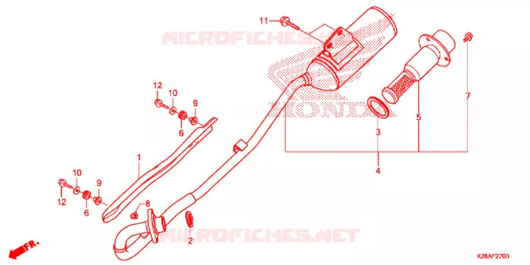 SILENCIEUX D'ECHAPPEMENT Honda MOTO 125 CRF 2018  CRF125FJ