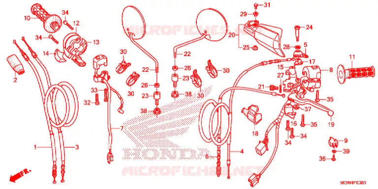 LEVIER DE GUIDON - CABLE - COMMODO Honda MOTO 650 XR 2018  XR650LJ