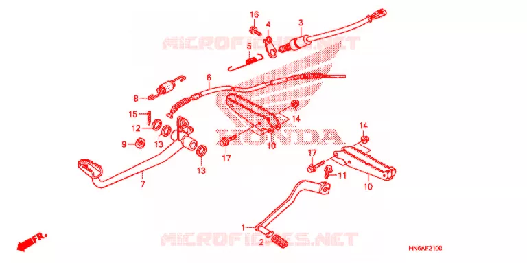PEDALE - REPOSE PIED Honda ATV 250 FOURTRAX 2018  TRX250XJ_2018