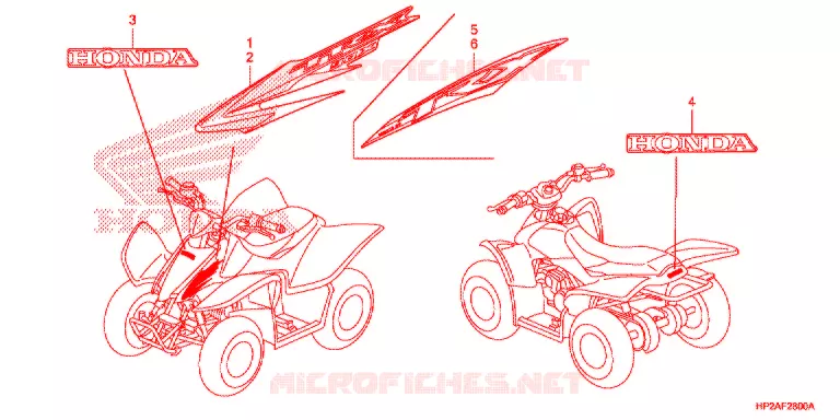 AUTOCOLLANTS Honda ATV 90 FOURTRAX 2018  TRX90XJ