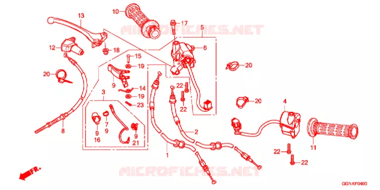 LEVIER DE GUIDON - CABLE - COMMODO Honda SCOOTER 50 C50 2018  C50XJ