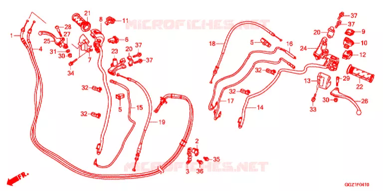 LEVIER DE GUIDON - CABLE - COMMODO Honda SCOOTER 50 DUNK 2018  NCX50J
