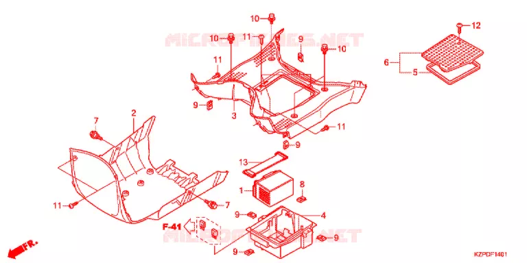 MARCHE PIEDS (MW1101WHG/J) Honda SCOOTER 110 BENLY 2020  MW1101WHJ