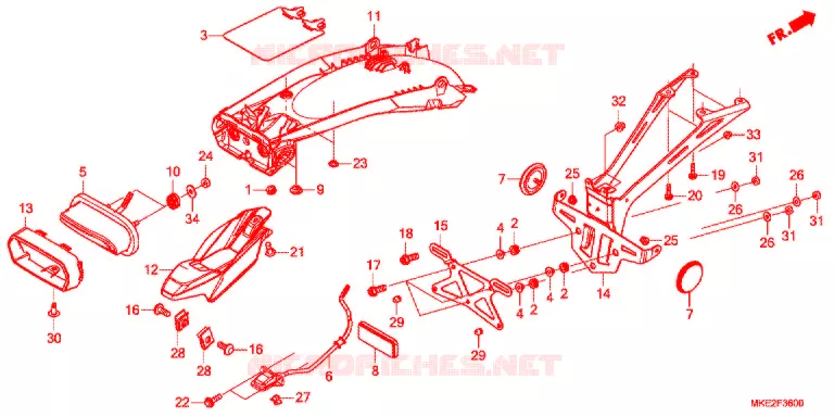 FEU ARRIERE Honda MOTO 450 CRF 2019  CRF450LK