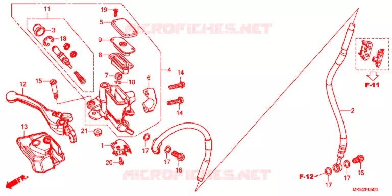 MAITRE CYLINDRE DE FREIN AVANT Honda MOTO 450 CRF 2019  CRF450LK