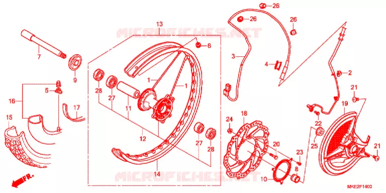 ROUE AVANT Honda MOTO 450 CRF 2018  CRF450LK