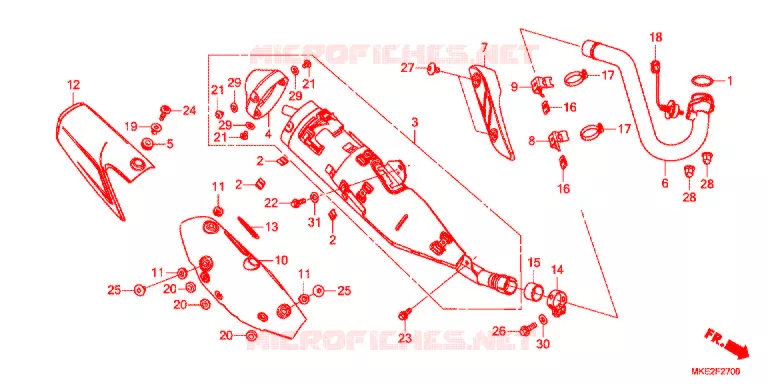 SILENCIEUX D'ECHAPPEMENT Honda MOTO 450 CRF 2019  CRF450LK