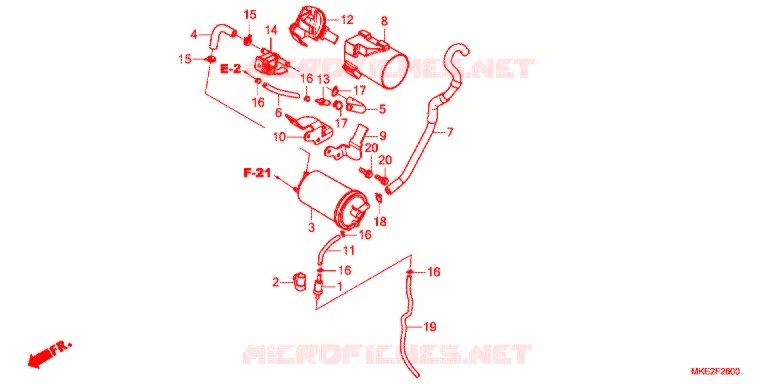 SYSTÈME DE RECYCLAGE DES GAZ Honda MOTO 450 CRF 2018  CRF450LK