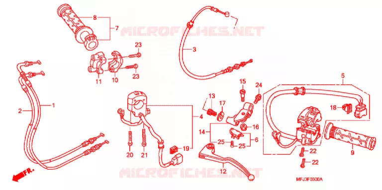 LEVIER DE GUIDON - CABLE - COMMODO Honda MOTO 600 CBR 2007  CBR600RR7
