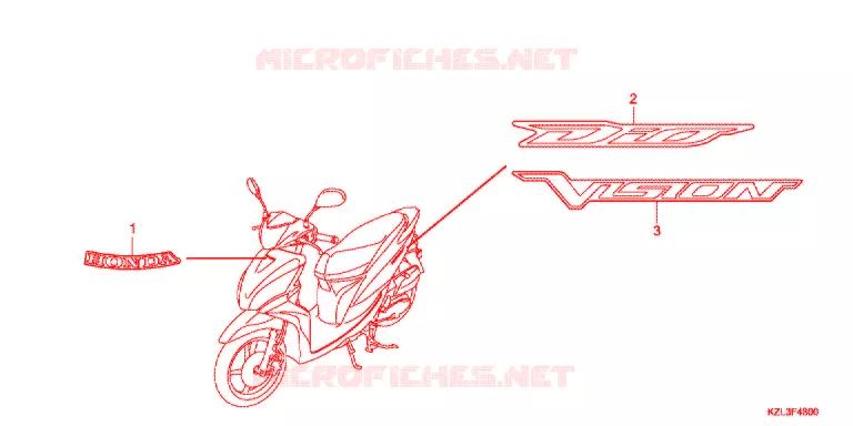 AUTOCOLLANTS Honda SCOOTER 110 VISION 2014  NSC110WHE