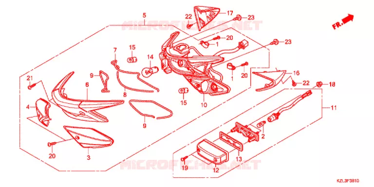 FEUX ARRIERE Honda SCOOTER 110 DIO 2014  NSC110WHE