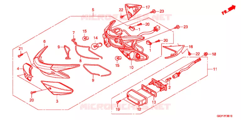 FEUX ARRIERE (NSC50/MPD/WH) Honda SCOOTER 50 VISION 2012  NSC50MPDC