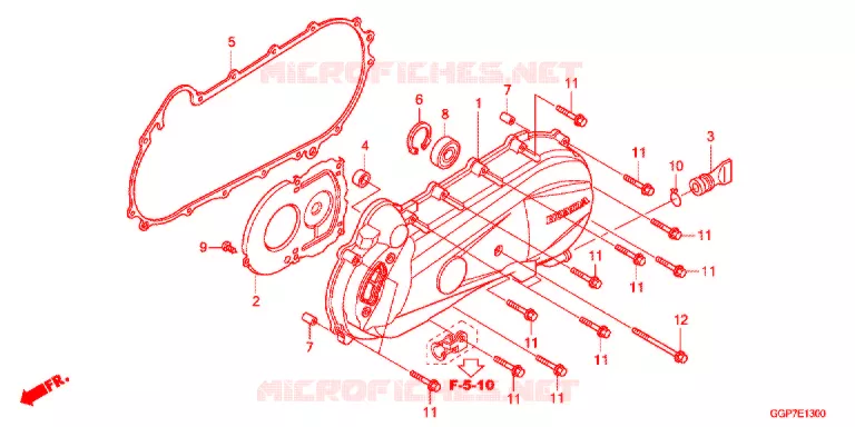 COUVERCLE GAUCHE Honda SCOOTER 50 VISION 2012  NSC50MPDC