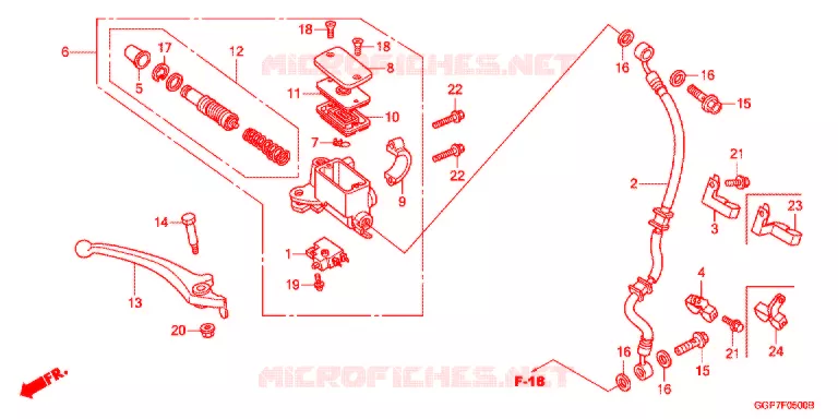 MAITRE CYLINDRE DE FREIN AVANT Honda SCOOTER 50 VISION 2012  NSC50MPDC