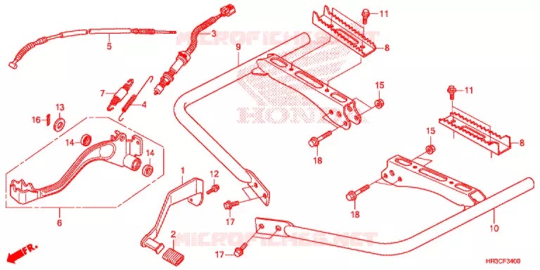 PEDALE - REPOSE PIED Honda ATV 420 FOURTRAX 2019  TRX420TM1K