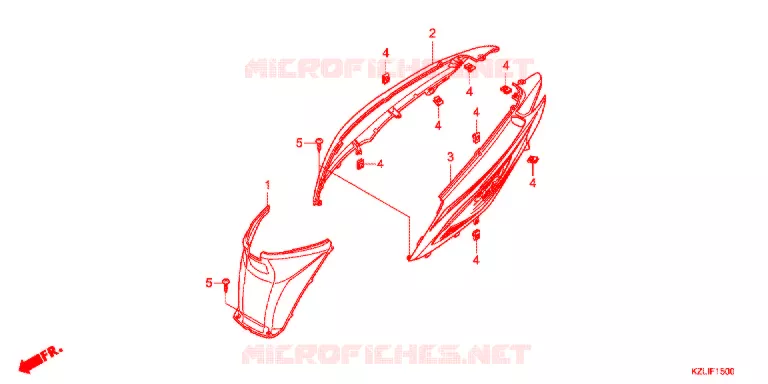 CARENAGE ARRIERE Honda SCOOTER 110 SPACY 2012  NSC110SC