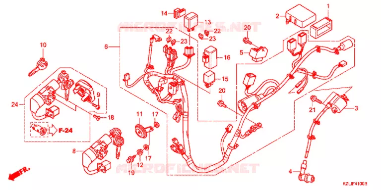 FAISCEAU DES FILS (NSC110C/S) Honda SCOOTER 110 SPACY 2014  NSC110SC