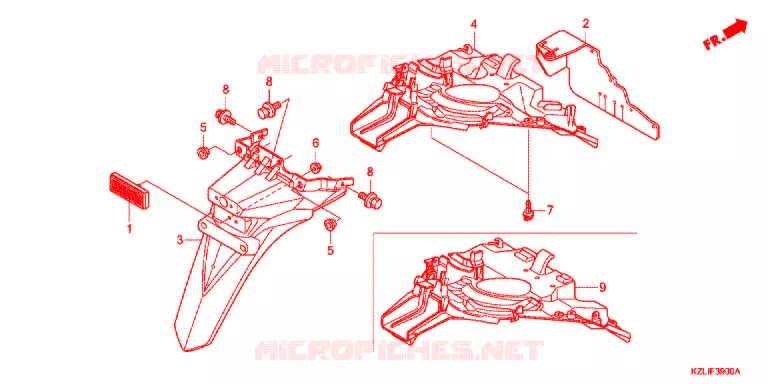 GARDE-BOUE ARRIERE Honda SCOOTER 110 SPACY 2015  NSC110SC