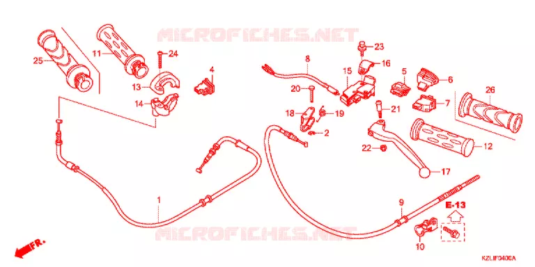 LEVIER DE GUIDON - CABLE - COMMODO Honda SCOOTER 110 SPACY 2013  NSC110SC
