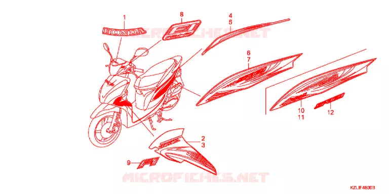 MARQUE/RAYURE (NSC110C/S/CSF-C) Honda SCOOTER 110 SPACY 2016  NSC110SC