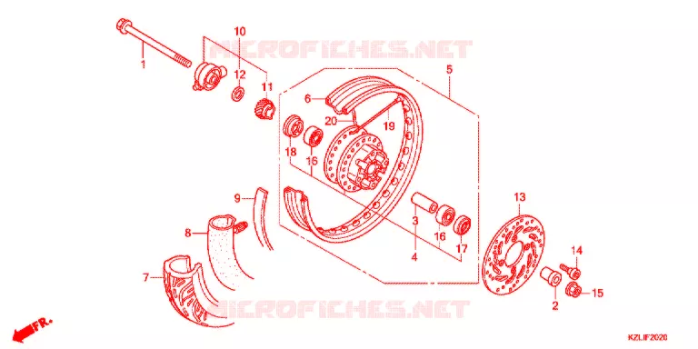 ROUE AVANT (RAYON) Honda SCOOTER 110 SPACY 2013  NSC110SC