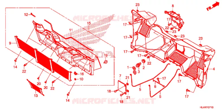 COUVERCLE SOL Honda ATV 1000 PIONEER 2019  SXS1000M5LK
